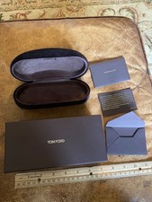 Tom Ford Eyeglasses Sunglasses Case, Box, Cleaning Cloth Black New Authentic