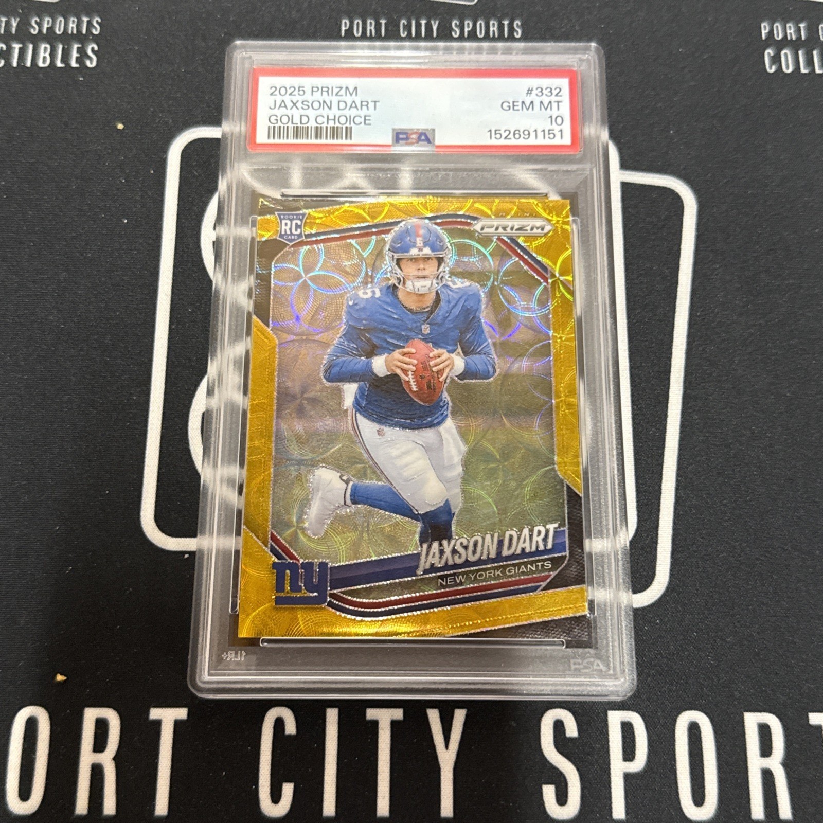 2025 Panini Prizm Jaxson Dart #332 Gold Choice 01/10 PSA 10 First On Print!
