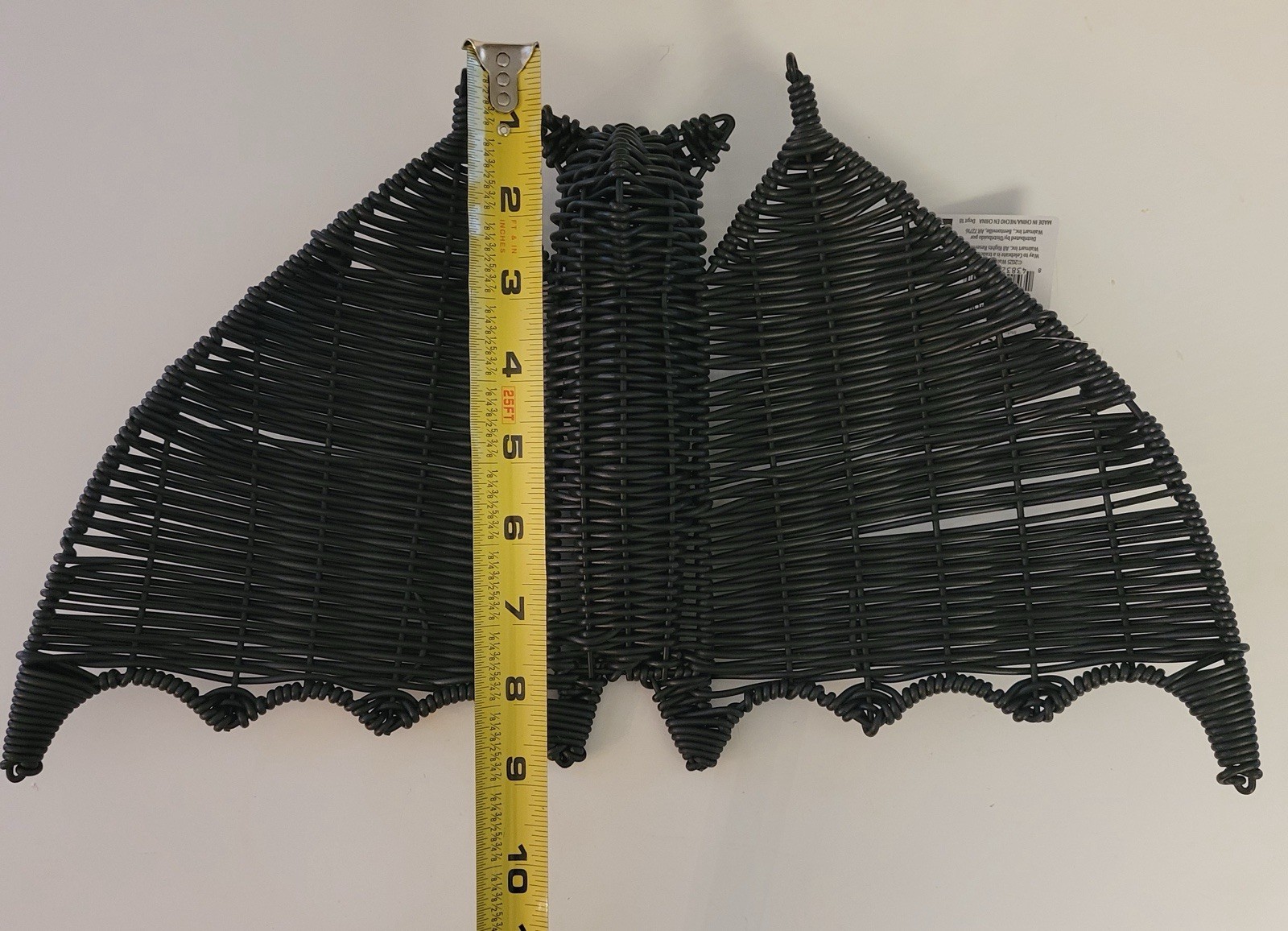 Way To Celebrate Black Wicker Bat Decor Halloween 9” x 15” Walmart Woven Hanging