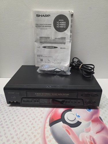 Sharp VCR VHS Cassette Player 4-Head Hi-Fi VC-H960U Remote+ Instructions