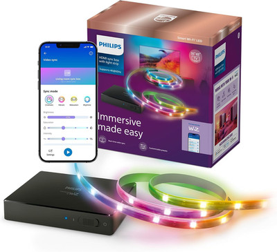 PHILIPS Smart Lighting HDMI Sync Box with TV Backlight, RGBIC LED Strip for 55-6