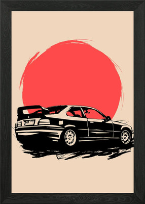 BMW e36 Gerahmtes Wandbild Poster Leinwanddruck Bild
