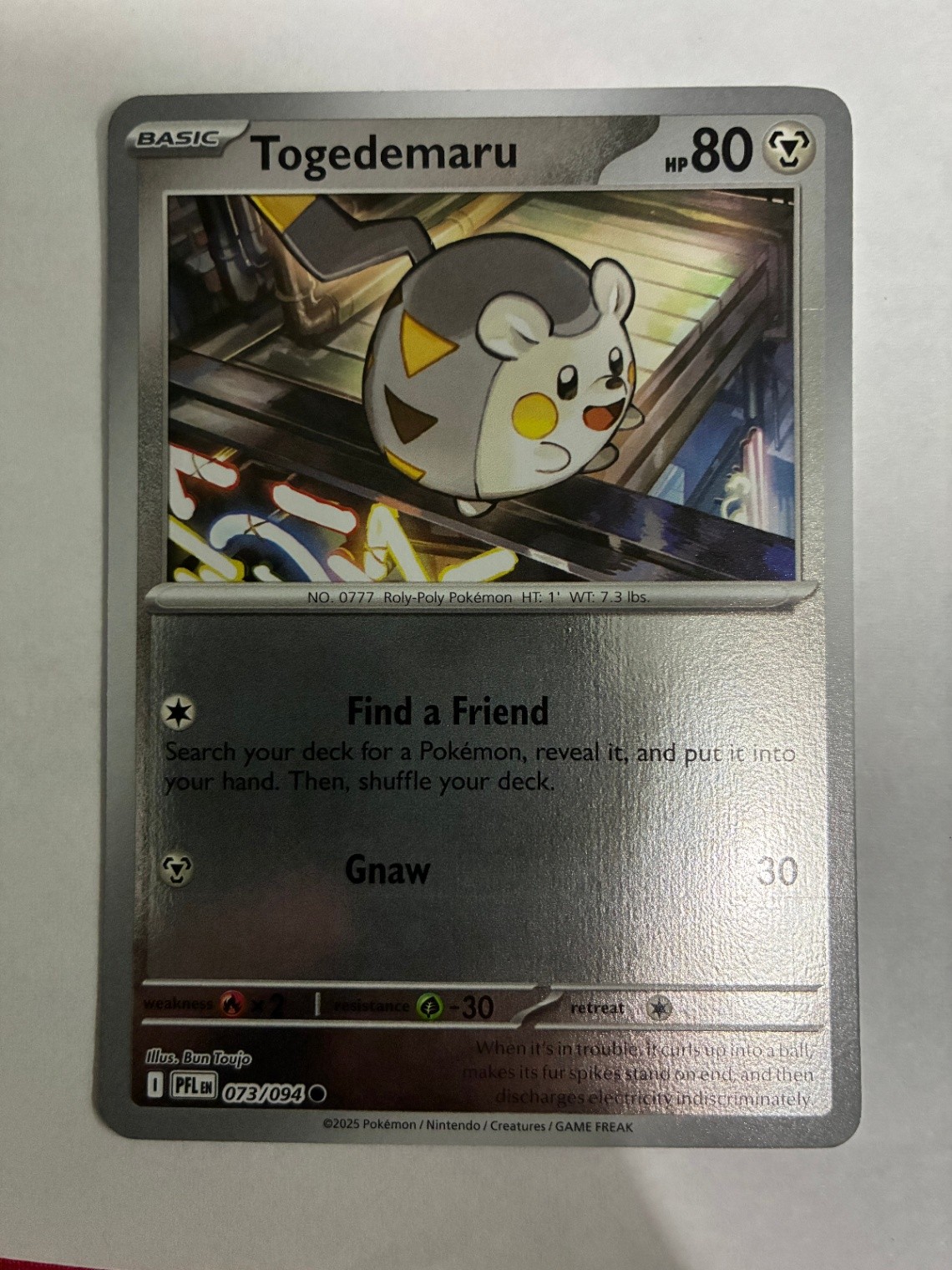 Togedemaru - Common ME02: Phantasmal Flames 073/094 NM