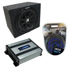 Universal Car Stereo Rhino Coated Ported 10" Kicker Comp C10 Sub Box & HA-A400.1
