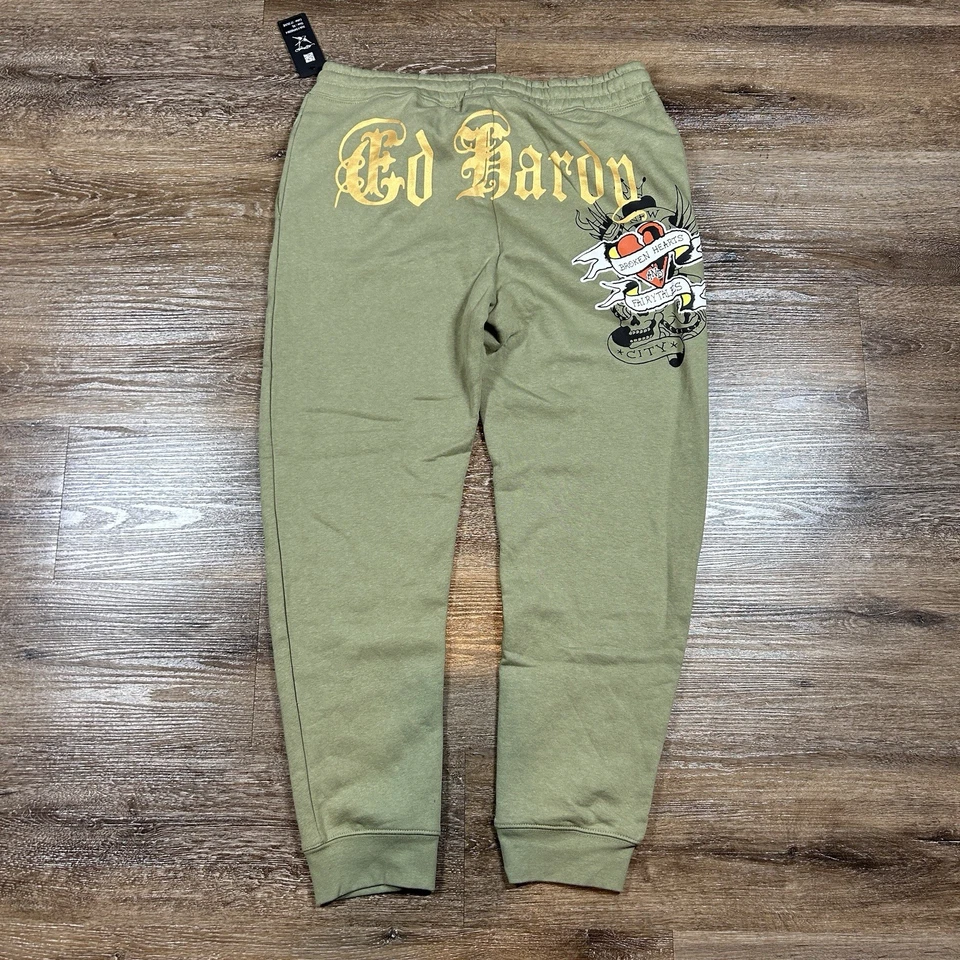 Mono Ed Hardy Para Mujer XL Verde Sudadera con Capucha Joggers Corazones Rotos Cuentos de Hadas Nuevo con Etiquetas Foto 4 de 4