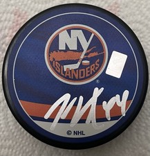 JEAN GABRIEL PAGEAU AUTOGRAPH SIGNED NHL HOCKEY LOGO PUCK NEW YORK ISLANDER AUTO