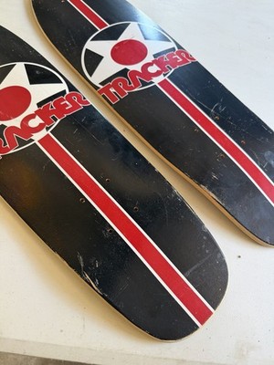 Tracker 2 Count Lot Skateboard Decks No Wheels Black White Red Old School Rare