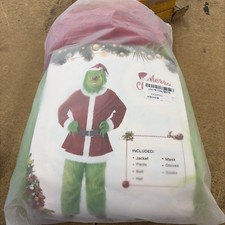 Christmas The Grinch Complete Costume Santa Claus Costume Adult One Size