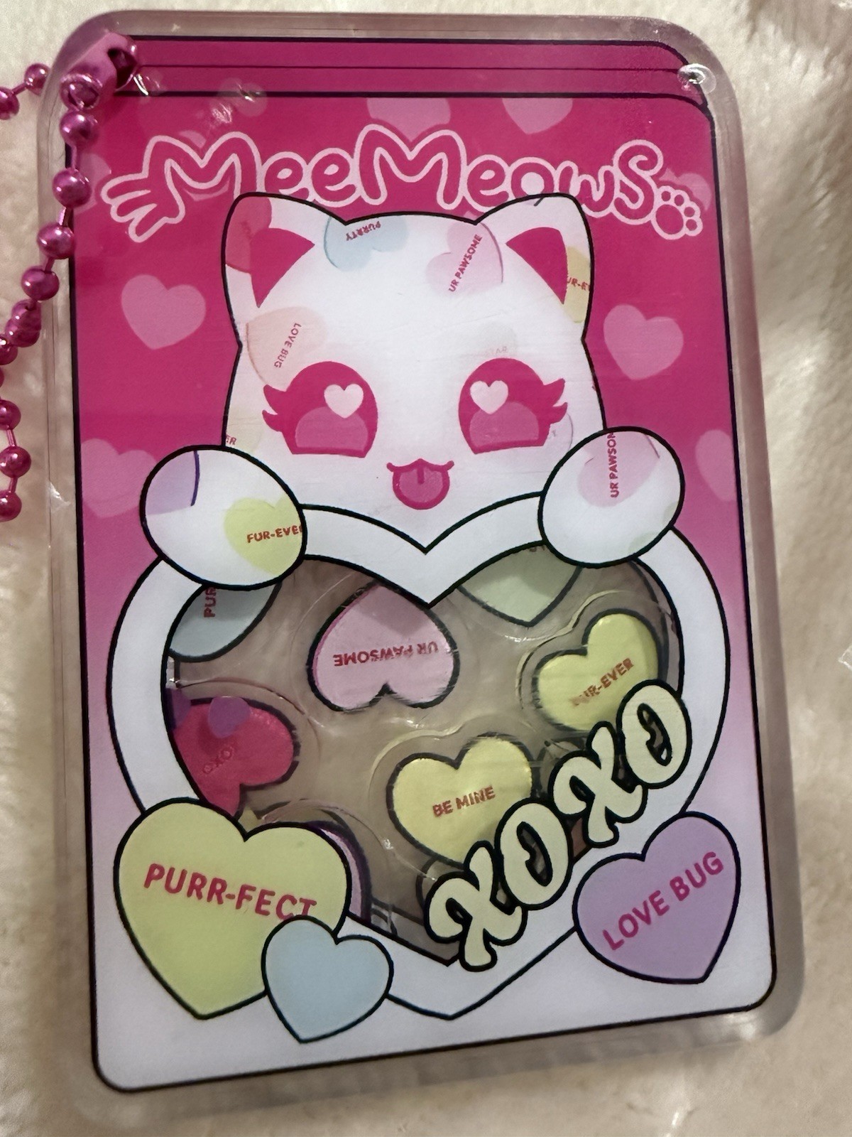 Aphmau Valentines Shaker Keychain Conversation Hearts thumbnail 2