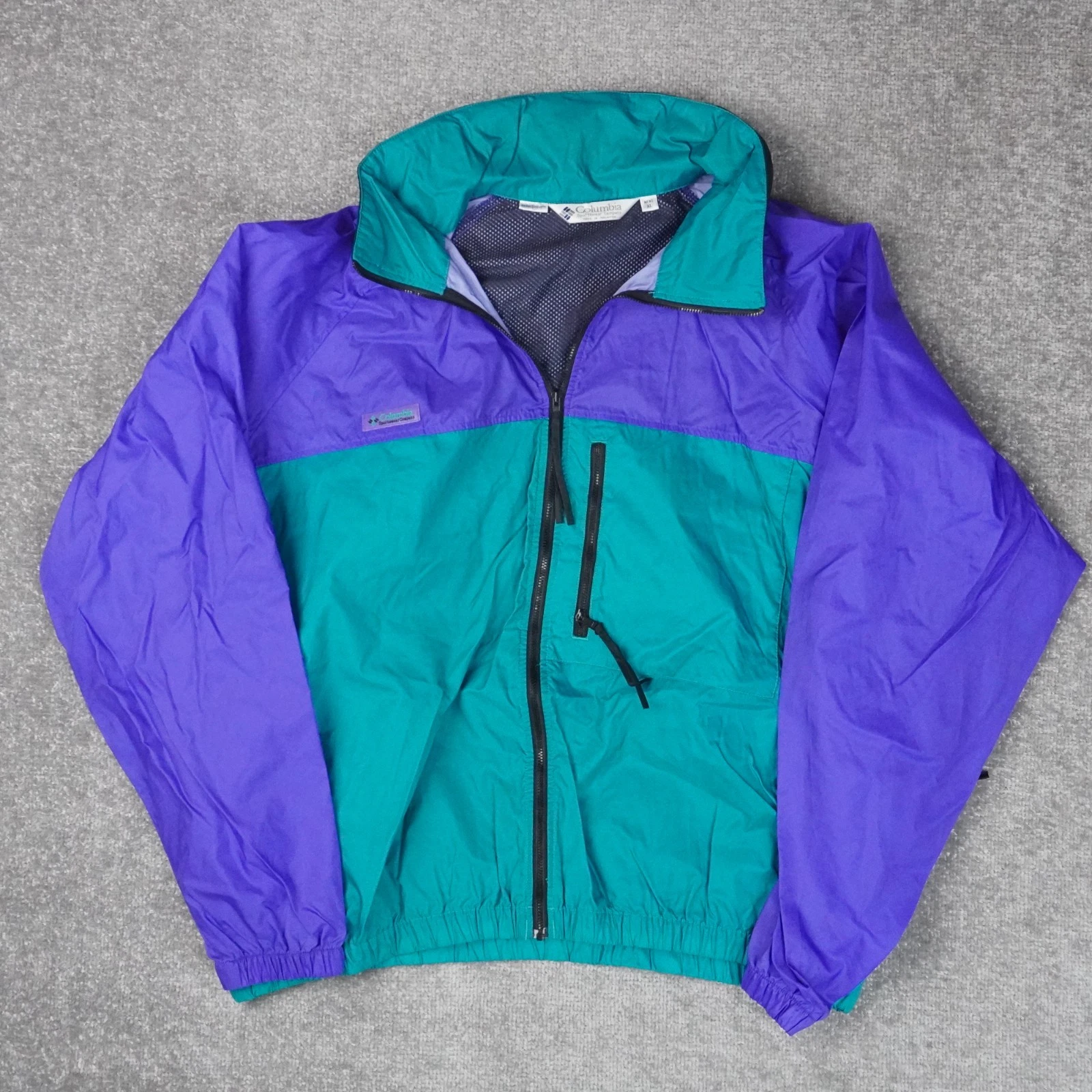 Vintage Columbia Retro Nylon Mens XL Multicolor Long Sleeve Colorblock Jacket