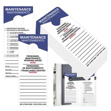 50 Pack 3.54x8.66 Inch Bilingual Maintenance Door Hanger Tags for Apartments