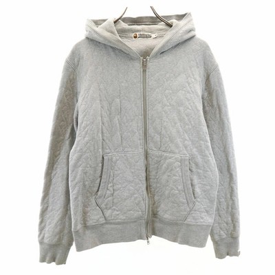 A BATHING APE Made in Japan Star pattern long sleeve sweatshirt zip hoodie M gra