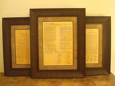 FRAMED THE BILL OF RIGHTS, DECLARATION OF INDEPENDENCE & CONSTITUTION OF U.S. 