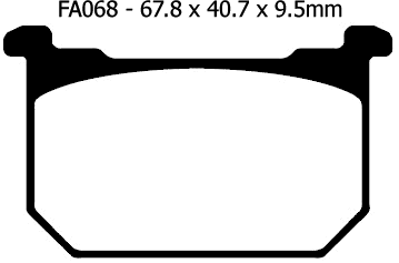EBC/FA068HH Sintered Brake Pads (Front) for Kawasaki Z550/Z650/Z750/Z1000, GT750 - Picture 2 of 2