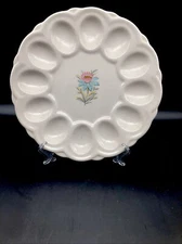 VINTAGE STEUBENVILLE CHINA POTTERY FAIRLANE 12 Egg Platter Spring, Easter