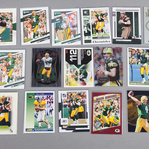 Brett Favre Lot 22 Cards Panini Select Pinnacle Topps Upper Deck Fleer Skybox - Picture 3 of 4