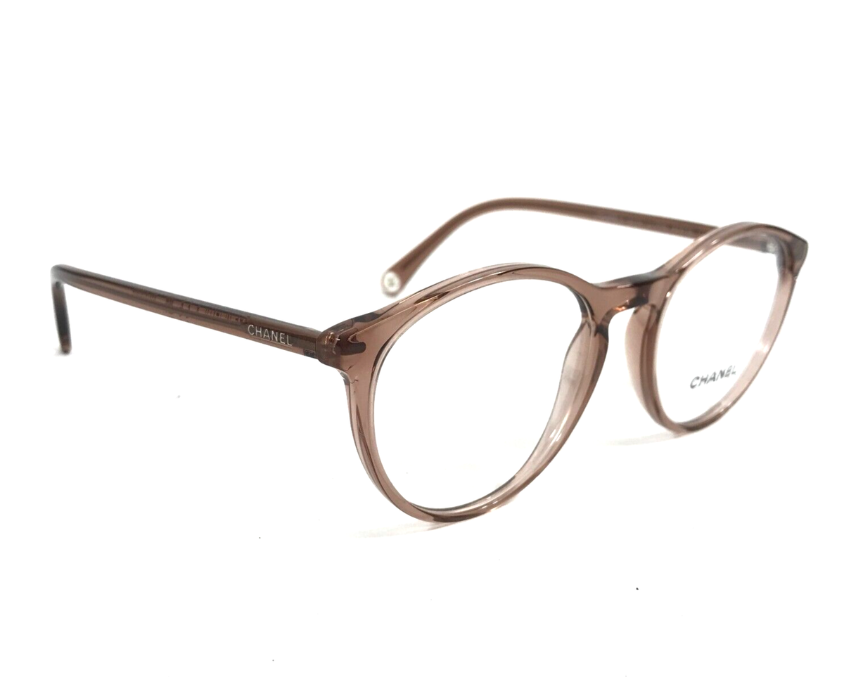 Chanel Eyeglasses Frames 3413 c.1709 Transparent Brown Round Chanel Eyeglasses Frames 3413 c.1709 Transparent Brown Round