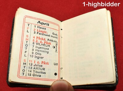 1915 Fick-Kalender Swedish Pocket Calendar Book Miniature 1" x 2" Size  MINT- | eBay