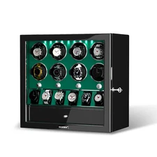 Automatic 8 Watch Winder Box With 6 Watches Display Storage Box With LED Light