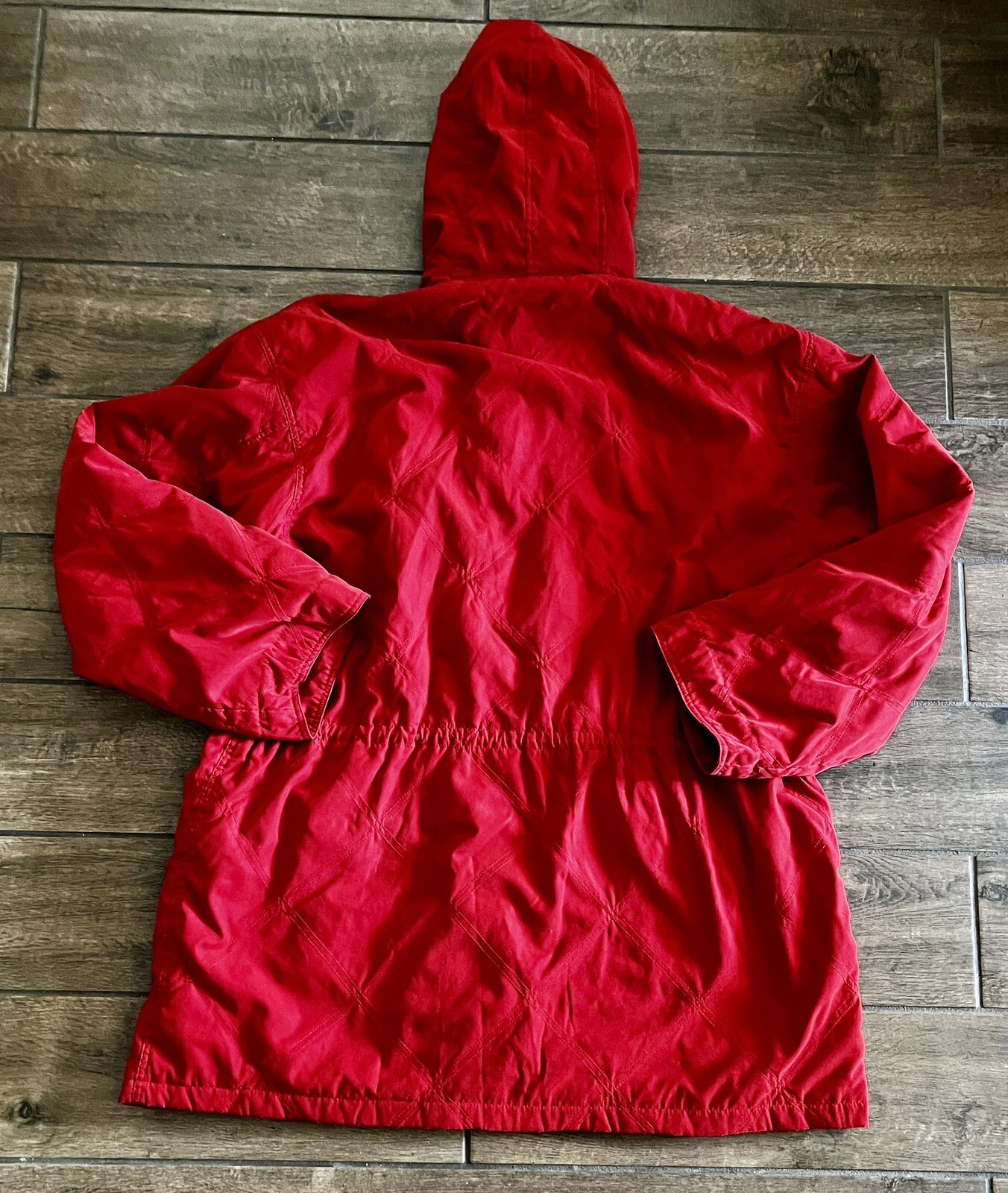 Faconnable Red Water Resistant Drawstring Hooded … - image 4
