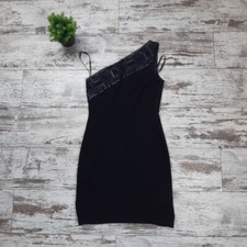 Versace Versus Asymmetric One-Shoulder Night Black Dress Size 40