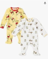 Disney Winnie the Pooh Tigger Winnie Baby Fleece Coverall Sleepers 6-9 Months