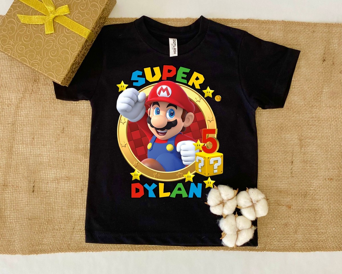 Custom Super Mario Birthday Shirt, Super Mario Birthday Party