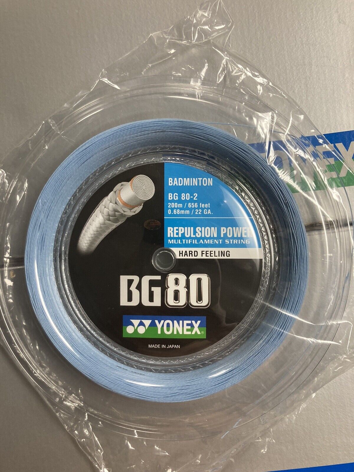 New Yonex BG-80 BG80 200M Reel Badminton String 0.68m / 22 gauge Sky Blue