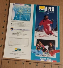 1990/91 APEX SKI AREA  BROCHURE W/ TRAIL MAP. PENTICTON, B.C. CANADA MINT
