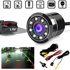 Car Rear View Backup Reverse Camera 170° CMOS 8 LED HD Night Vision Waterproof