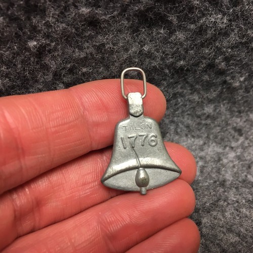 Vintage Talon Zipper Meadville PA 1776 Cracked Liberty Bell Fob Pewter