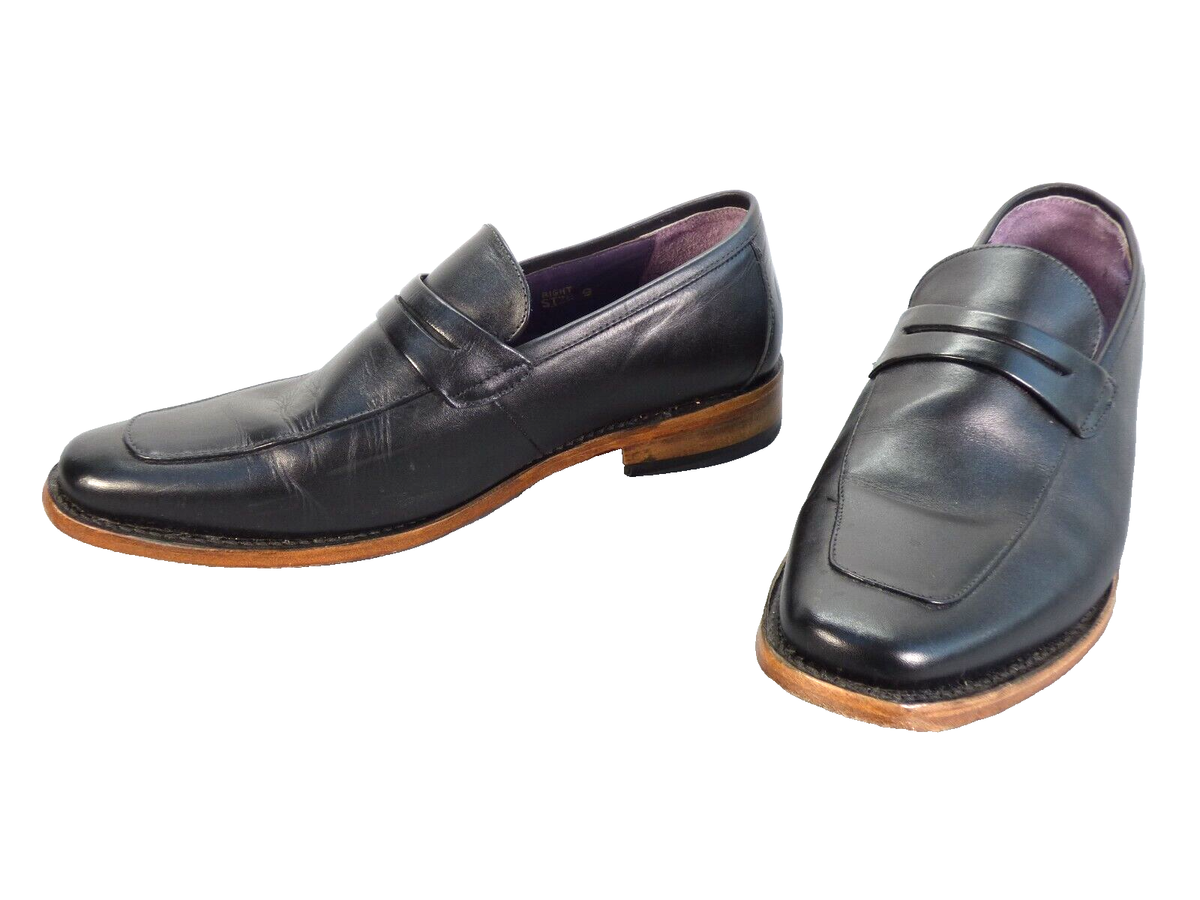 Samuel Windsor Shoes Handmade Penny Loafer Black Leather Formal UK Elegant