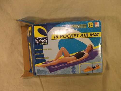 Splash Club 18 Pocket Air Mat 28x72 Purple New in Box Swimming K-Mart Vintage - Picture 2 of 4