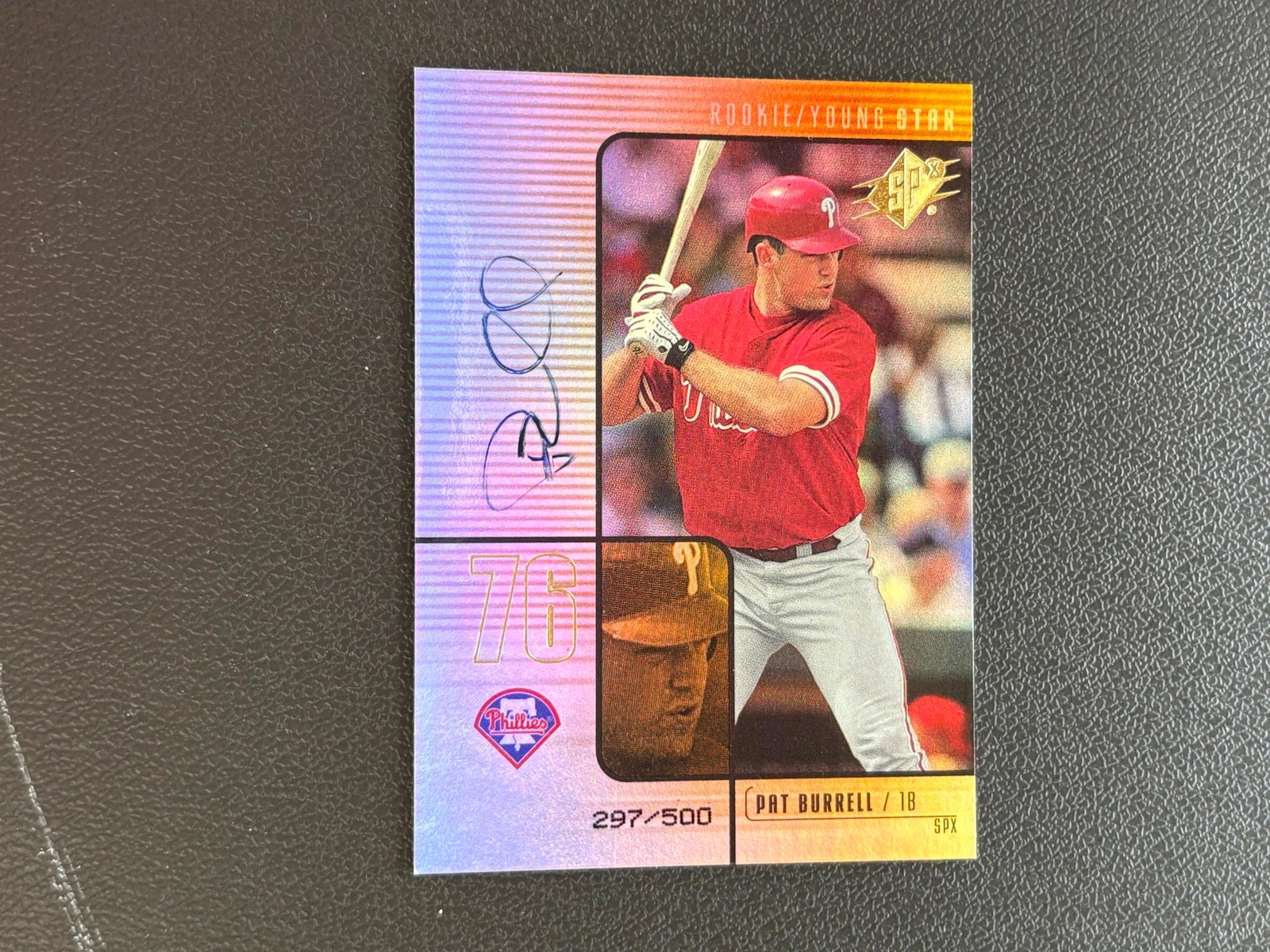 Pat Burrell 2000 SPx On Card Auto Autograph Philadelphia Phillies 297/500 C9