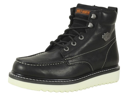 Beau Black Wedge Motorcycle Boots Shoes 