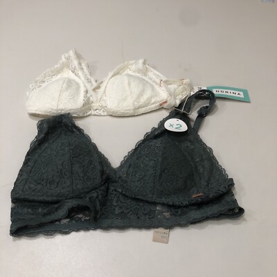 DORINA LANA BRALETTE FULL CUP | WIRELESS | LIGHT PADDED 2 PackGreen/ivory Size L