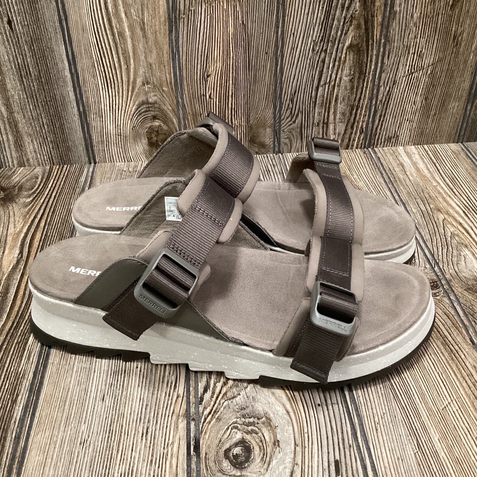 Merrell Alpine Cush Slide Brindle J004294 Adjustable Sandals