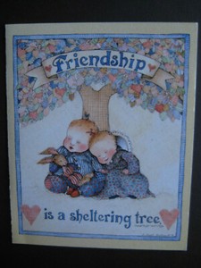 UNUSED 1991 vintage greeting card Sherri Buck Baldwin Friendship Sheltering Tree