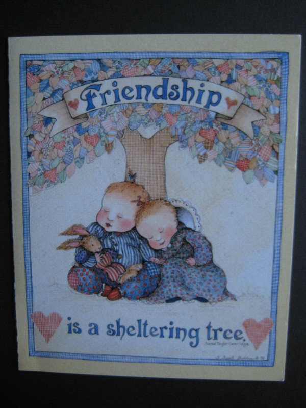 UNUSED 1991 vintage greeting card Sherri Buck Baldwin Friendship Sheltering Tree