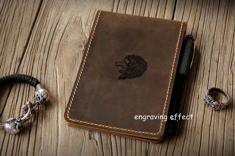Personalized real leather notepad cover for rite in the rain top spiral