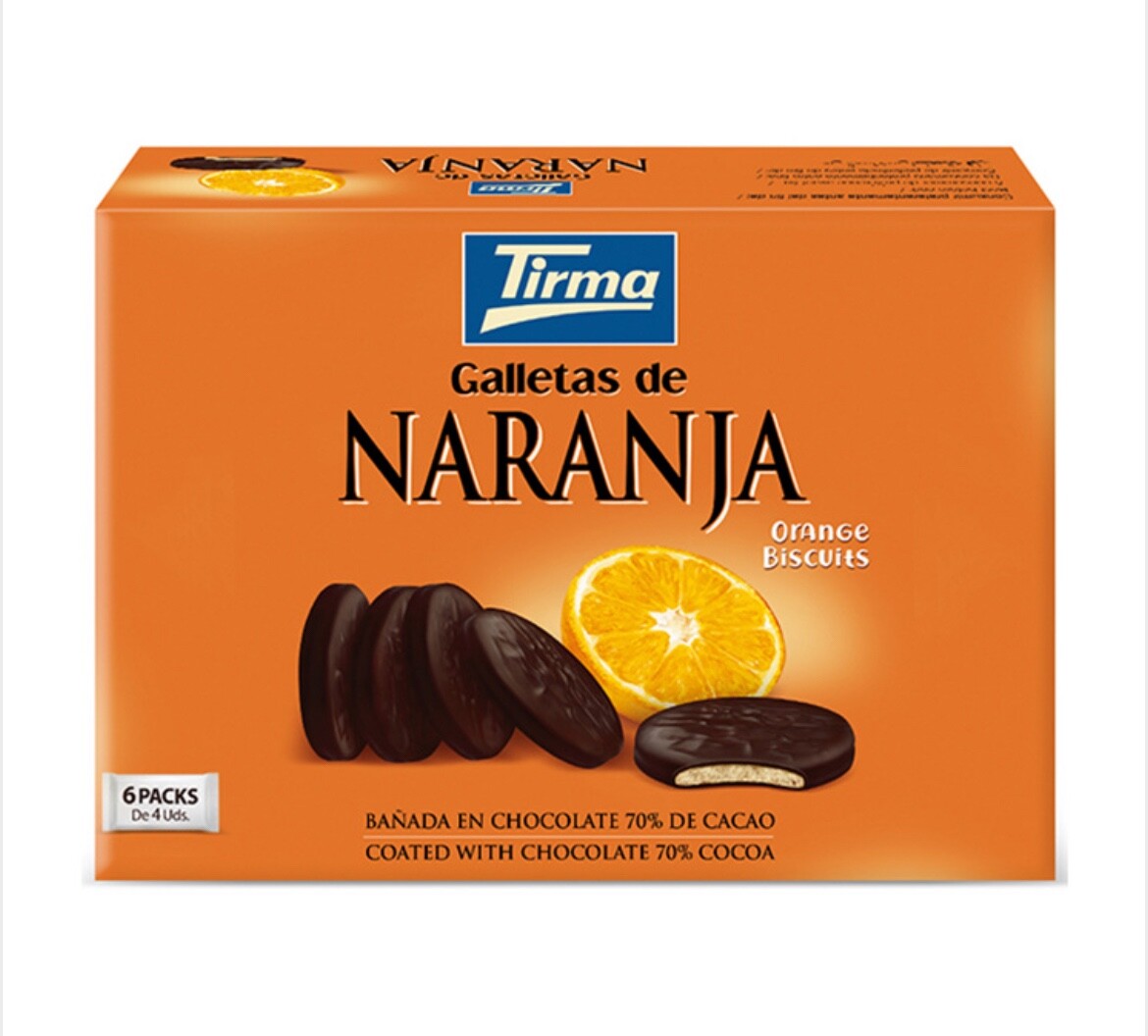 Tirma Galletas con Naranja Bañadas en Cacao 200g – Producto Canario Gourmet