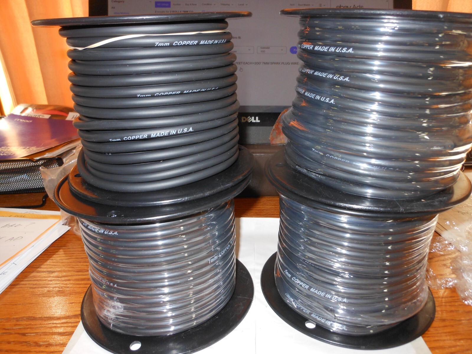 7MM SPARK PLUG WIRE COPPER CORE~MADE IN USA~ 100 FOOT ROLL (100 - Foto 11