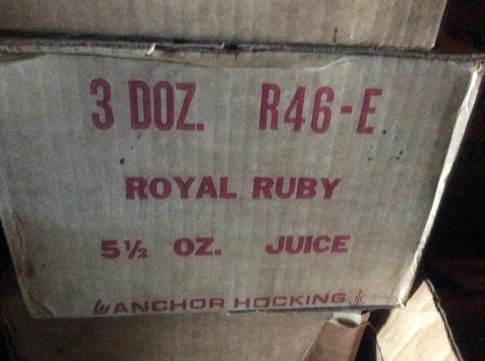 Lot Of 6 Vintage Anchor Hocking Royal Ruby Georgian Red 5.5oz Juice Glasses - Image 2 of 2