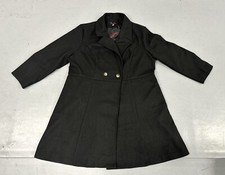 Hannah Nikole Womens Swing Double Breasted Pea Coat Winter Black Size 24w Nwt