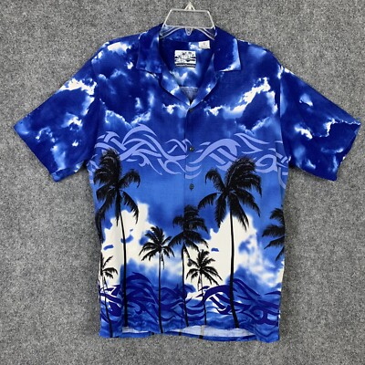 Pineapple Connection Button Up Hawaiian Shirt Men Small Rayon