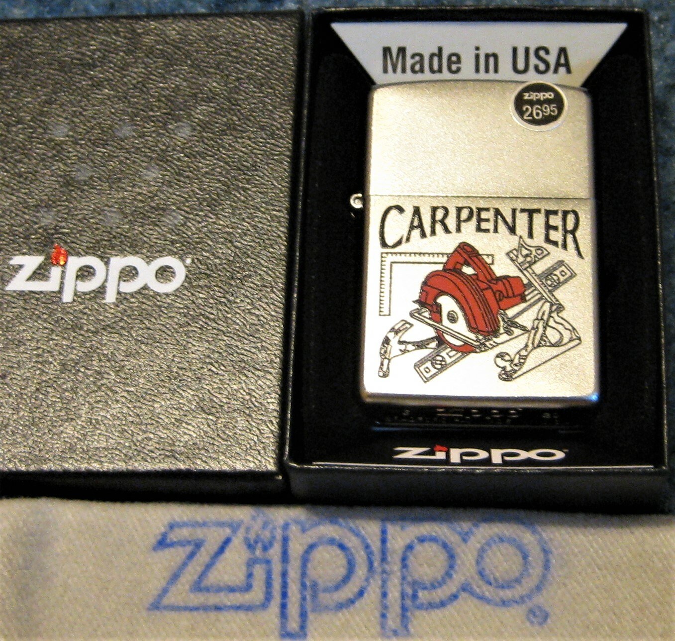ZIPPO WORK SERIES Lighter CARPENTER Square HAMMER Level SAW Planer