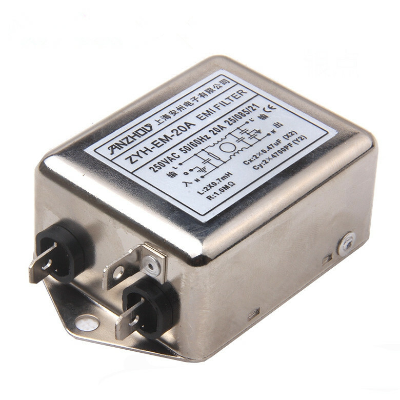 1PC New ZYH-EM-20A 20A 250V EMI Power Lead Wire Inductance Filter