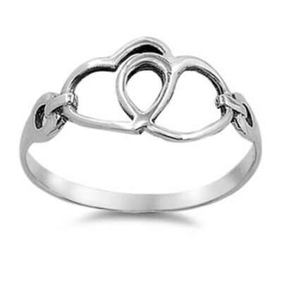 Heart Ring Genuine Sterling Silver 925 Plain Jewelry Face Height 9