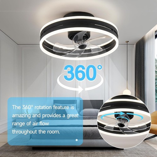 Bacowikin 360° Oscillating Ceiling Fans with Light and Remote, Air Circulator Ce - Picture 3 of 6