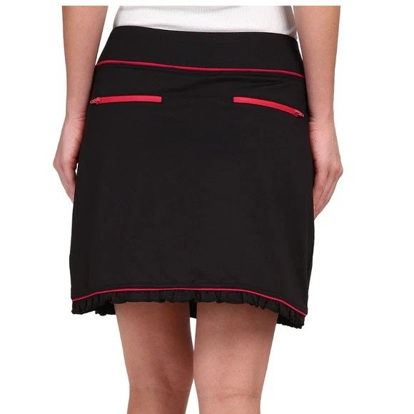 LIJA Mujer Pequeña Falda Tenis Golf Volantes Capas Skort Elastizado Negro Rosa Golf Foto 3 de 4